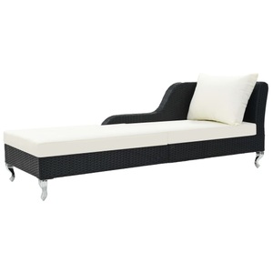 Diverse Hardware, Sonnenliege mit Auflage Poly Rattan Schwarz, vidaXL Sonnenliege mit Auflage Poly Rattan Schwarz