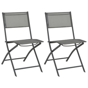 vidaXL, vidaXL Klappbare Gartenstühle 2 Stk. Stahl und Textilene, 