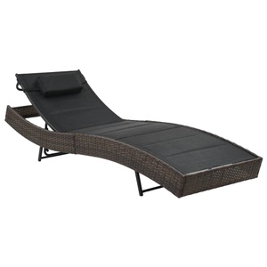 Diverse Hardware, Sonnenliege Poly Rattan und Textilene Braun