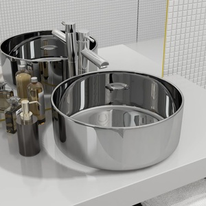 Diverse Hardware, Waschbecken 40 x 15 cm Keramik Silbern, vidaXL Waschbecken 40 x 15 cm Keramik Silbern