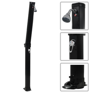Diverse Hardware, Faltbare Solardusche Schwarz 23 L 214 cm, vidaXL Solardusche Klappbar Schwarz 214 cm 23 L