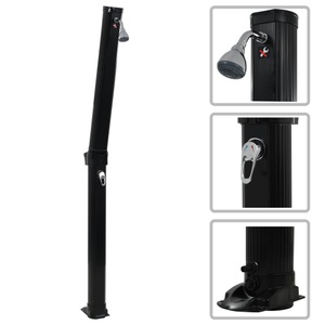 Diverse Hardware, Faltbare Solardusche Schwarz 23 L 214 cm, vidaXL Solardusche Klappbar Schwarz 214 cm 23 L