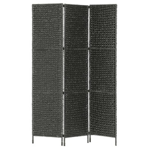 vidaXL, vidaXL 3-teiliger Paravent Schwarz 116×160 cm Wasserhyazinthe, vidaXL 3-teiliger Paravent Schwarz 116×160 cm Wasserhyazinthe