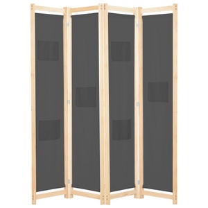 Diverse Hardware, 4-teiliger Raumteiler Grau 160 x 170 x 4 cm Stoff, vidaXL 4-teiliger Raumteiler Grau 160 x 170 x 4 cm Stoff