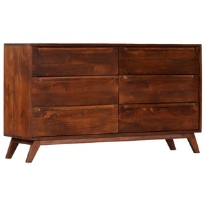Diverse Hardware, Schubladenschrank Braun 140 x 40 x 80 cm Massives Mangoholz, 