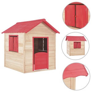 Diverse Hardware, Kinderspielhaus Holz Rot, vidaXL Kinderspielhaus Tannenholz Rot