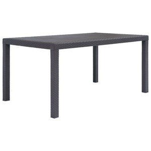 Diverse Hardware, Gartentisch Braun 150 x 90 x 72 cm Kunststoff Rattan-Optik