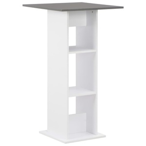 Diverse Hardware, Bartisch Weiss 60 x 60 x 110 cm, vidaXL Bartisch Weiß und Anthrazitgrau 60x60x110 cm
