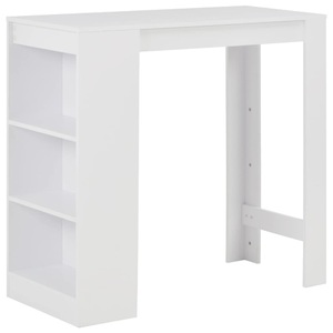 Diverse Hardware, Bartisch mit Regal Weiss 110 x 50 x 103 cm, vidaXL Bartisch mit Regal Weiß 110x50x103 cm