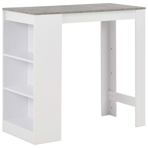 Diverse Hardware, Bartisch mit Regal Weiss 110 x 50 x 103 cm, vidaXL Bartisch mit Regal Weiß 110x50x103 cm