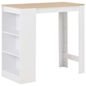Diverse Hardware, Bartisch mit Regal Weiss 110 x 50 x 103 cm, vidaXL Bartisch mit Regal Weiß 110x50x103 cm
