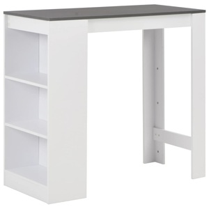 Diverse Hardware, Bartisch mit Regal Weiss 110 x 50 x 103 cm, vidaXL Bartisch mit Regal Weiß 110x50x103 cm