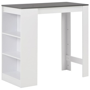 Diverse Hardware, Bartisch mit Regal Weiss 110 x 50 x 103 cm, vidaXL Bartisch mit Regal Weiß 110x50x103 cm