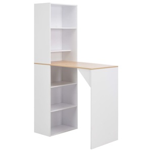 Diverse Hardware, Bartisch mit Schrank Weiss 115 x 59 x 200 cm, vidaXL Bartisch mit Schrank Weiß 115x59x200 cm