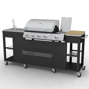 Diverse Hardware, G-BBQ KIT 4+1 DE MODEL, vidaXL Gasgrill mit 4+1 Flammen Schwarz