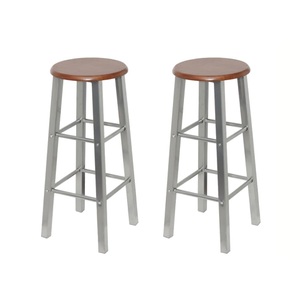 Diverse Hardware, Barhocker 2 Stk. Metall mit MDF-Sitz, vidaXL Barhocker 2 Stk. Metall mit MDF-Sitz