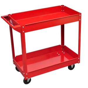Diverse Hardware, Werkstattwagen 2 Ablagen 100 kg, vidaXL Werkstattwagen 100 kg Rot