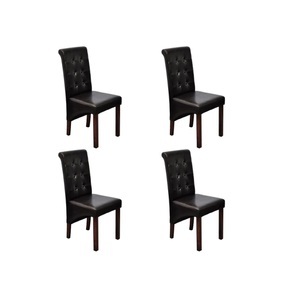 vidaXL, vidaXL Esszimmerstühle 4 Stk. Braun Kunstleder, vidaXL Esszimmerstühle 4 Stk. Braun Kunstleder