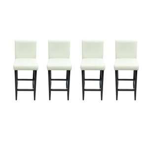 Barhocker 4 Stk. Weiss Kunstleder