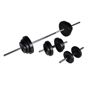 Diverse Hardware, 30,5kg Langhantel Kurzhantel Hantelset Gewichtscheiben, vidaXL Langhantel +2 Kurzhantelset 30,5kg