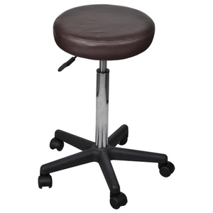 vidaXL, vidaXL Rollhocker höhenverstellbar Braun, vidaXL Bürohocker Braun