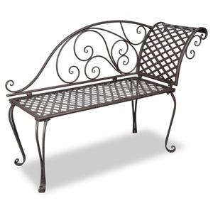 Diverse Hardware, Garten-Chaiselongue 128 cm Stahl Antik Braun, vidaXL Garten-Chaiselongue 128 cm Stahl Antik Braun