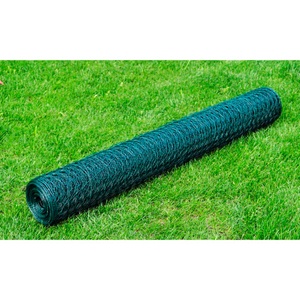 Diverse Hardware, Maschendraht 6-Eck Drahtgeflecht Drahtgitter 75cmx25m, vidaXL Drahtzaun mit PVC-Beschichtung 25x0,75 m Grün