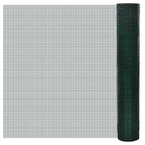 Diverse Hardware, 1m x 25m Drahtgitter Maschendraht Volierendraht 12x12mm, vidaXL Drahtzaun für Hühner Verzinkt mit PVC-Beschichtung 25x1 m Grün