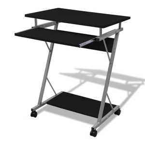 vidaXL, vidaXL Computertisch Computerwagen PC Tisch Bürotisch Laptop Rollen schwarz, vidaXL Computertisch Computerwagen PC Tisch Bürotisch Laptop Rollen schwarz