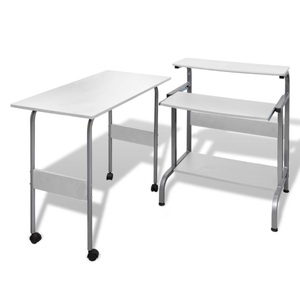 vidaXL, vidaXL Computertisch Schreibtisch Computerwagen PC Tisch Bürotisch weiß, 