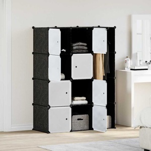 vidaXL, vidaXL Modularer Schrank mit 9 Fächern 37×115×150 cm Schwarz und Weiß, vidaXL Modularer Schrank mit 9 Fächern 37×115×150 cm Schwarz und Weiß