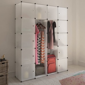 vidaXL, vidaXL Modularer Schrank mit 14 Fächern weiß 37 x 146 x 180,5 cm, vidaXL Modularer Schrank mit 14 Fächern Weiß 37x146x180,5 cm