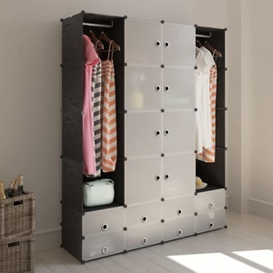 vidaXL, vidaXL Modularer Schrank mit 18 Fächern schwarz/weiß 37x146x180,5cm, vidaXL Modularer Schrank mit 18 Fächern schwarz/weiß 37x146x180,5cm