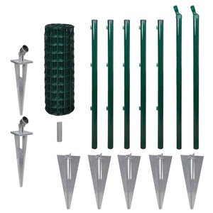 Diverse Hardware, Gitterzaun Gartenzaun Zaunsatz Maschendraht 10 x 0,8m, vidaXL Drahtzaun Stahl 10x0,8 m Grün