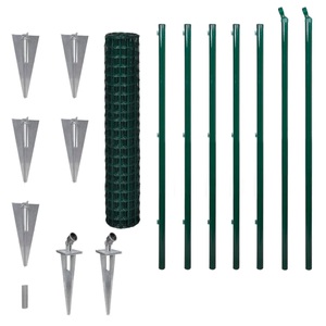 Diverse Hardware, Gitterzaun Gartenzaun Zaunsatz Maschendraht 10 x 1,5m, vidaXL Drahtzaun Stahl 10x1,5 m Grün