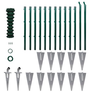 Diverse Hardware, Maschendrahtzaun Set Maschendraht Gartenzaun 1,0 x 25 m, vidaXL Maschendrahtzaun mit Pfosten und Bodenhülsen Stahl 1,0x25 m