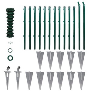 Diverse Hardware, Maschendrahtzaun Set Maschendraht Gartenzaun 1,0 x 25 m, vidaXL Maschendrahtzaun mit Pfosten und Bodenhülsen Stahl 1,0x25 m