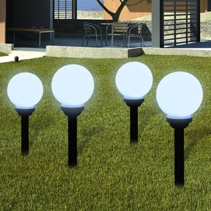 Diverse Hardware, Aussenlampe Solarlampe LED Gartenkugel Kugellampe 4tlg., vidaXL Wegeleuchten 4 Stk. LED 15 cm mit Erdspieß