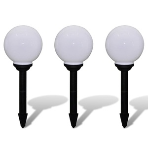 Diverse Hardware, Aussenlampe Solarkugel Solarlampe LED Kugellampe 3tlg., vidaXL Wegeleuchten 3 Stk. LED 20 cm mit Erdspieß