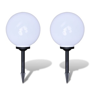 Diverse Hardware, Aussenlampe Solarlampe LED Gartenkugel 2 Stk. 30cm mit Erdspiess, vidaXL Wegeleuchten 2 Stk. LED 30 cm mit Erdspieß