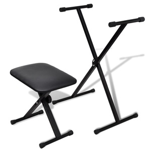 vidaXL, vidaXL Keyboardständer und Hocker Set Piano Bank Instrument-Rack, vidaXL Keyboardständer- und Hocker-Set Verstellbar