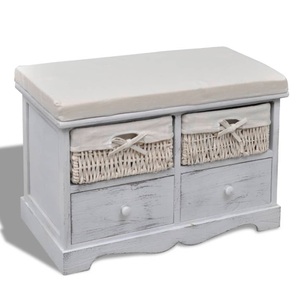 Diverse Hardware, Kommode Schrank Truhenbank Schubladenschrank weiss, vidaXL Sitzbank mit Stauraum Weiß 62×33×42 cm Paulownia Holz