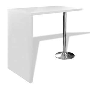 Diverse Hardware, Bartisch mit 1 Stahlbein MDF Hochglanz Weiss, vidaXL Bartisch MDF mit 1 Stahlbein Hochglanz Weiß