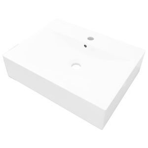 Diverse Hardware, Keramik Waschtisch Waschbecken Rechteckig Weiss 60 x 46 cm, vidaXL Luxus-Waschbecken Keramik Rechteckig Weiß mit Hahnloch 60x46 cm