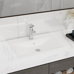 Diverse Hardware, Keramik Waschtisch Waschbecken Rechteckig Weiss 60 x 46 cm, vidaXL Luxus-Waschbecken Keramik Rechteckig Weiß mit Hahnloch 60x46 cm