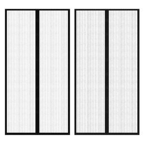 vidaXL, vidaXL 2x Insektenschutz Türvorhang Fliegennetz Mückenschutz, vidaXL Fliegengitter-Türvorhang 2 Stk. Magnet Schwarz 210x100 cm