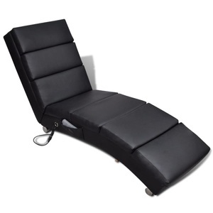 vidaXL, vidaXL Massage-Chaiselongue Schwarz Kunstleder, vidaXL Massage-Chaiselongue Schwarz Kunstleder