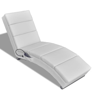 vidaXL, vidaXL Massage-Chaiselongue Weiß Kunstleder, vidaXL Massage-Chaiselongue Weiß Kunstleder
