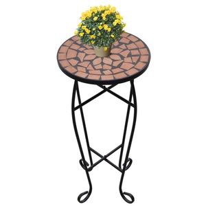 vidaXL, vidaXL Beistelltisch Tisch Bistrotisch Blumenständer Terrakotta, vidaXL Beistelltisch Mosaik Terracotta
