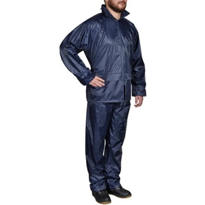 vidaXL, vidaXL Blaue Regenbekleidung für Männer 2-teilig mit Kapuze Größe M, vidaXL Blaue Regenbekleidung für Männer 2-teilig mit Kapuze Größe M